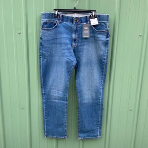 Men's Straight Tapered Active Stretch Blue Denim Jeans Pants Size 40X32